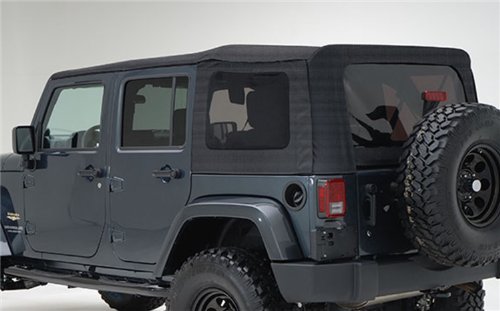 Smittybilt Replacement Soft Top with Tinted Windows and No Upper Doors (Black Diamond) - 9085235