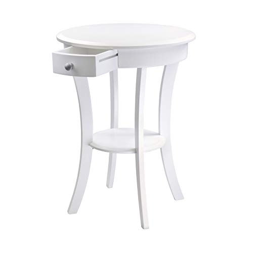 Winsome Wood Sasha Accent Table, White, 20 inches