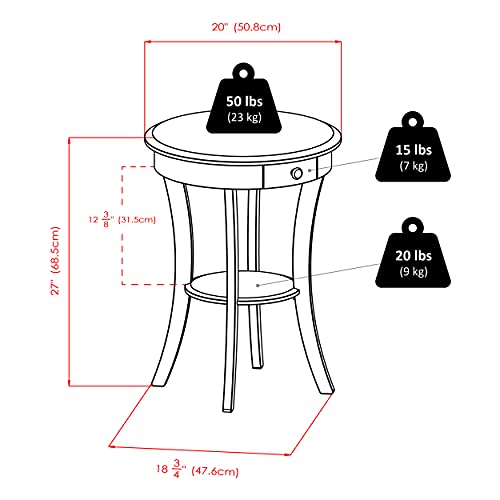 Winsome Wood Sasha Accent Table, White, 20 inches