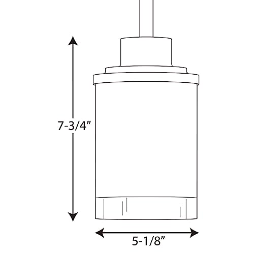 Progress Lighting P5147-09 1-Light Mini-Pendant with White Linen Finished Glass Is Complemented with a Clear Edge Accent Strip, Brushed Nickel