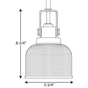 Progress Lighting P5173-81 Archie Collection One-Light Mini-Pendant, 15, 6, Antique Nickel