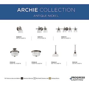 Progress Lighting P5173-81 Archie Collection One-Light Mini-Pendant, 15, 6, Antique Nickel