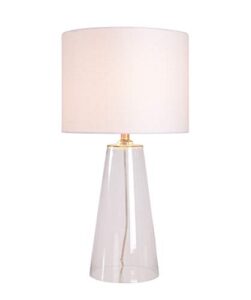kenroy home 32062cl boda table lamp with clear glass finish, rustic style, 29.5" height, 15" width, 15" depth