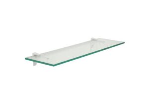 clear floating glass shelf 12" x 48" in chrome