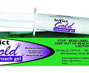 2 Tubes Invict Gold Cockroach German Roach Control Gel Bait w/Plunger (35 Gram per Tube)