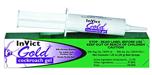 2 Tubes Invict Gold Cockroach German Roach Control Gel Bait w/Plunger (35 Gram per Tube)