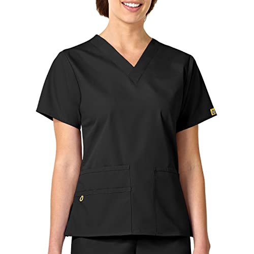 WonderWink Origins Women’s Bravo V-Neck Scrub Top - Black, XL