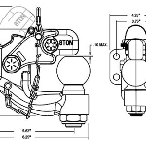 Buyers Products (BH82516) 8-Ton Combination Hitch, 2-5/16 Inch Ball , Black