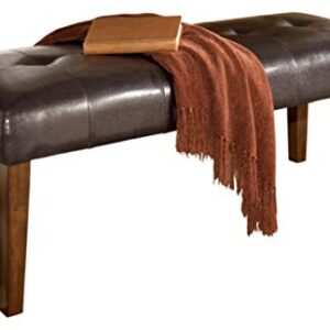 Signature Desig by Ashley Lacey Tufted Upholstered Dining Room Bench, Medium Brown