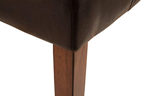 Signature Desig by Ashley Lacey Tufted Upholstered Dining Room Bench, Medium Brown