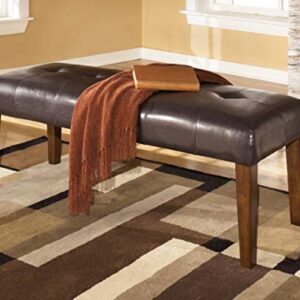 Signature Desig by Ashley Lacey Tufted Upholstered Dining Room Bench, Medium Brown