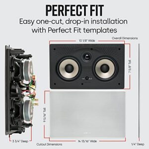 Polk Audio 255c-RT In-Wall Center Channel Speaker (2) 5.25" Drivers - The Vanishing Series | Easily Fits into the Wall | Power Port | Paintable Grille Black, White