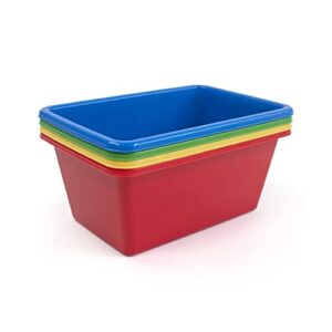 Humble Crew Small Plastic Storage Bins, Set of 4, Primary Colors