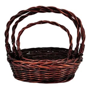 Wald Imports Brown Willow Decorative Nesting Storage Baskets, Set of 3