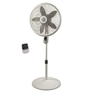 lasko cyclone pedestal fan, adjustable height, remote control, timer, 3 speeds, for bedroom, kitchen, office and living room, 18", white, 1885, large