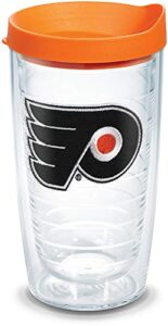 tervis made in usa double walled nhl philadelphia flyers insulated tumbler cup keeps drinks cold & hot, 16oz, primary logo
