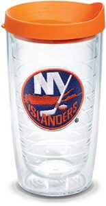 tervis made in usa double walled nhl new york islanders insulated tumbler cup keeps drinks cold & hot, 16oz, primary logo