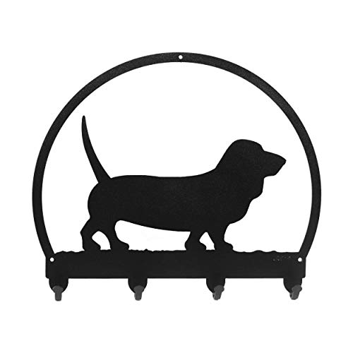 SWEN Products Basset Hound Metal Key Chain Hanger - Leash Holder