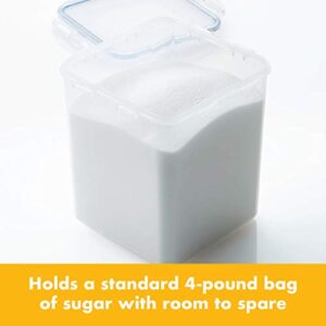 LocknLock Easy Essentials Food lids/Pantry Storage/Airtight containers, BPA Free, Square-11 Cup-for Sugar, Clear