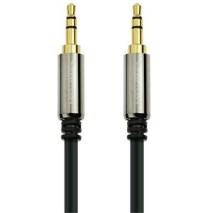 mediabridge 3.5mm male to male stereo audio cable (8 feet) - step down design for iphone, ipod, smartphone, tablet and mp3 cases