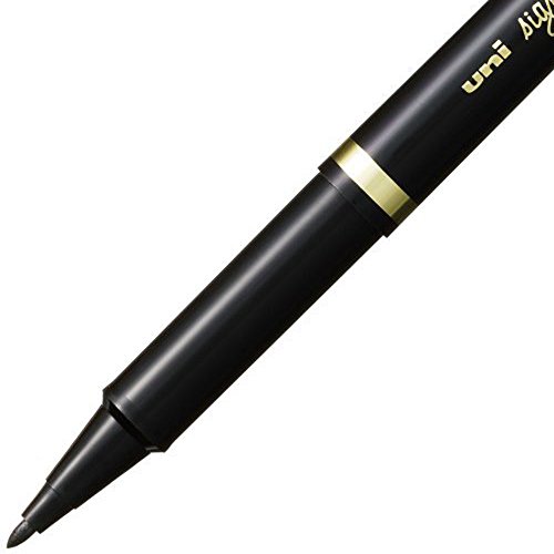 三菱鉛筆 Mitsubishi Pencil MYT7.24 Water-Based Pen, Rib, Fine Point, Black, 10 Pens