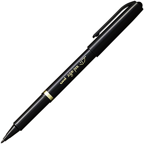 三菱鉛筆 Mitsubishi Pencil MYT7.24 Water-Based Pen, Rib, Fine Point, Black, 10 Pens