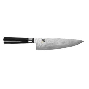 shun cutlery classic western cook's knife 8”, western-style chef's knife, ideal for all-around food preparation, authentic, handcrafted japanese knife, professional chef knife,black
