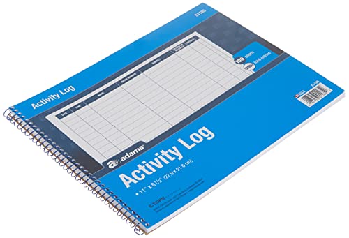 Adams Activity Log Book, Spiral Bound, 8.5 x 11 Inches, 100 Pages, White (S1185ABF)