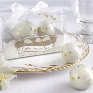 Kate Aspen Feathering The Nest Ceramic Birds Salt and Pepper Shakers