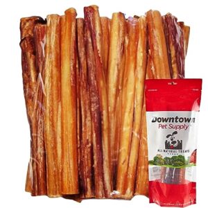 downtown pet supply 12 inch 4 pack of bully sticks for medium dogs & large dogs, single ingredient, rawhide-free long lasting bully sticks for large dogs- no hide bullsticks for bully stick holder