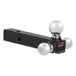 CURT 45001 Multi-Ball Trailer Hitch Ball Mount, 1-7/8, 2, 2-5/16-Inch Balls, Fits 2-Inch Receiver, 10,000 lbs