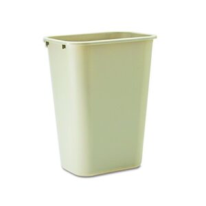 rubbermaid commercial 295700bg deskside plastic wastebasket, rectangular, 10 1/4 gal, beige