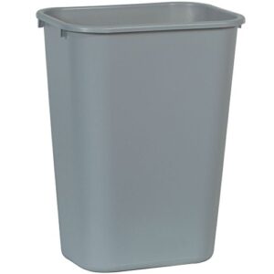 rubbermaid commercial products 2957 lldpe 10-gallon deskside large trash can, rectangular, 11" width x 15-1/4" depth x 19-7/8" height, gray