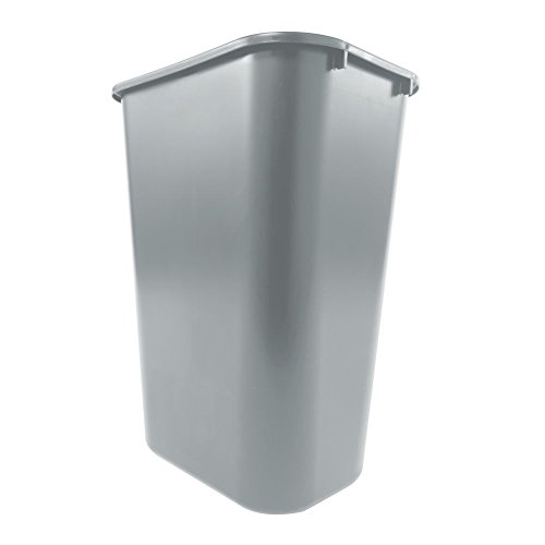 Rubbermaid Commercial Products 2957 LLDPE 10-Gallon Deskside Large Trash Can, Rectangular, 11" Width x 15-1/4" Depth x 19-7/8" Height, Gray