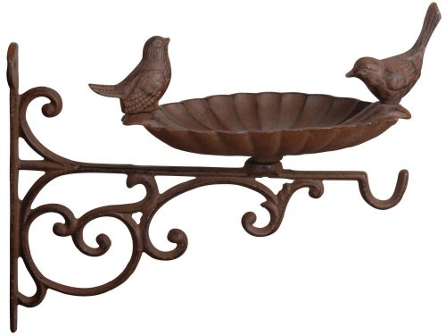 Esschert Design FB163 Cast Iron Birdbath with Bracket