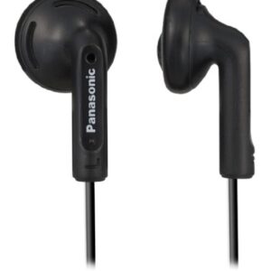 PANASONIC Stereo Earbud Headphones with Comfortable, Clear, and Powerful Sound. Includes 3.9 ft Cord with Miniplug 3.5mm Headphone Jack - RP-HV096-K – In Ear Earbuds (Black)