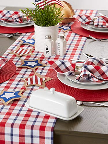 DII Classic Woven Tabletop Collection, Indoor/Outdoor Placemat Set, Round, 15" Diameter, Tango Red, 6 Piece