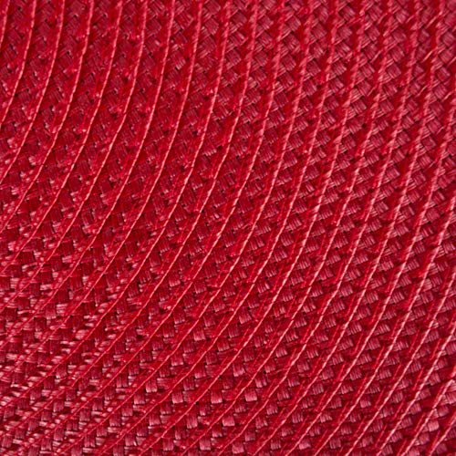 DII Classic Woven Tabletop Collection, Indoor/Outdoor Placemat Set, Round, 15" Diameter, Tango Red, 6 Piece