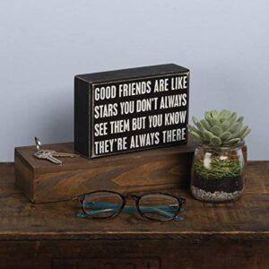 Primitives by Kathy 17423 Box Sign, Good Friends, Wood, 6" x 4"