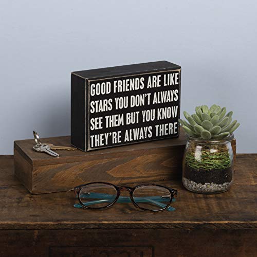 Primitives by Kathy 17423 Box Sign, Good Friends, Wood, 6" x 4"