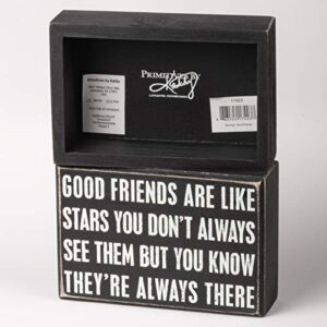 Primitives by Kathy 17423 Box Sign, Good Friends, Wood, 6" x 4"