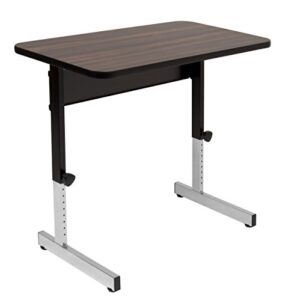 calico designs adapta height adjustable office desk, all-purpose utility table, sit to stand up desk home computer desk, 23" - 32" in powder coated black frame and 1" thick walnut top, 36 inch, black/walnut
