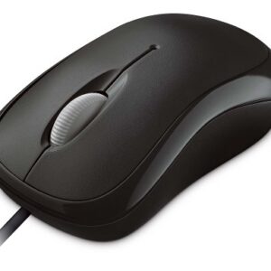 Microsoft Basic Optical Mouse for Business - Black. Comfortable, Wired, USB mouse for PC/Laptop/Desktop, with fast scroll wheel, works with Mac/Windows Computers