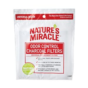 natures miracle odor control universal charcoal filter, 2-pack