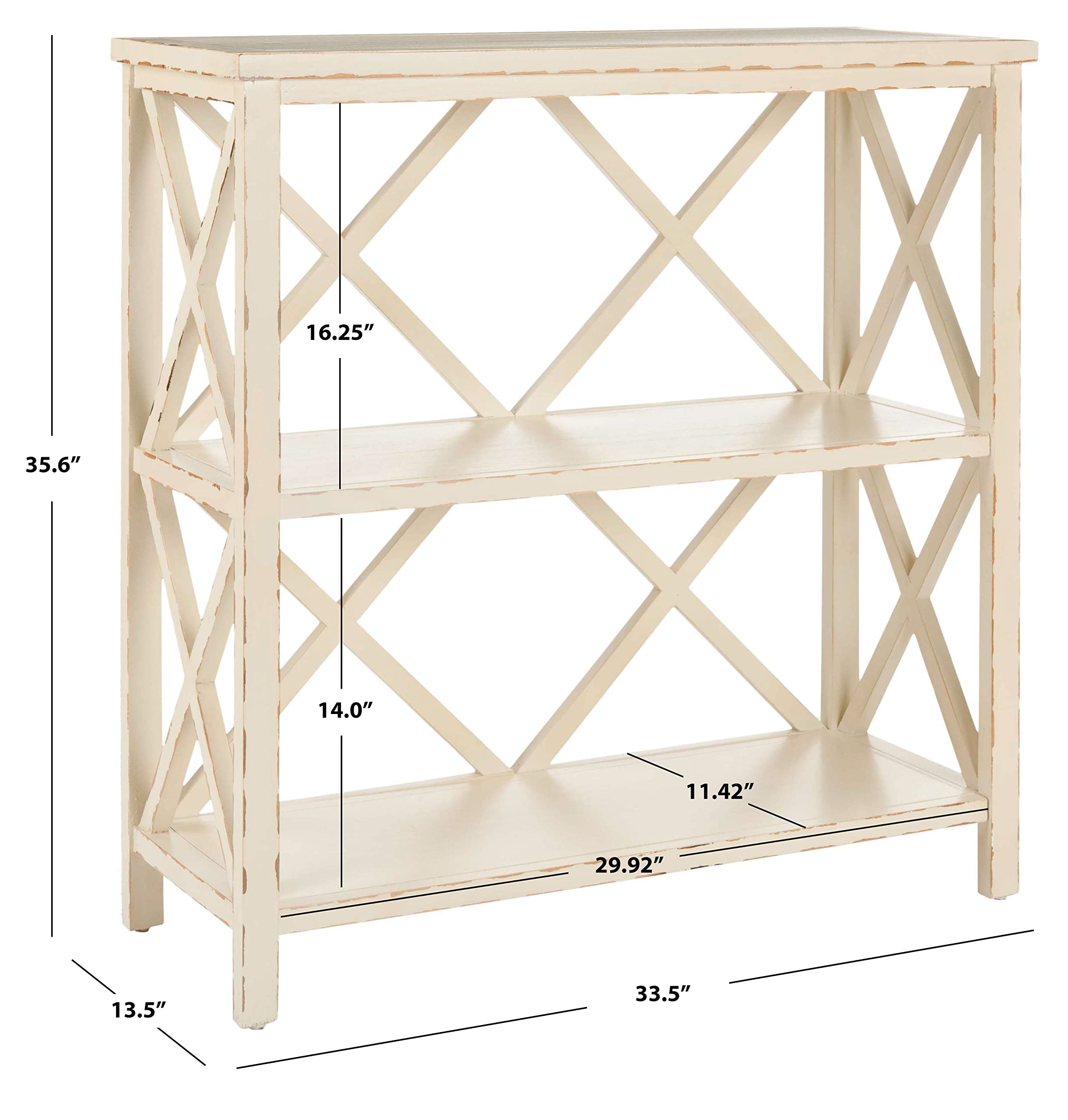 Safavieh American Homes Collection Liam Vintage Cream Ivory 2-Tier Open Bookcase