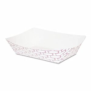 Boardwalk BWK30LAG040 1000/Carton 6 oz. Paper Food Baskets - Red/White