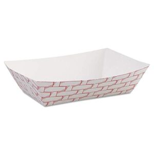boardwalk bwk30lag040 1000/carton 6 oz. paper food baskets - red/white