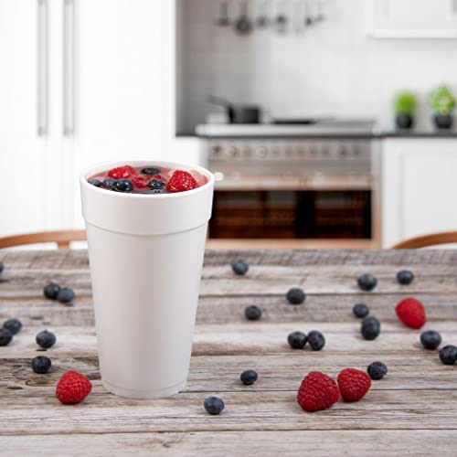 DART 20J16 3.7" Top and 2.4" Bottom Diameter, 6.1" Height, 20 Oz Big Drink Foam Cup (Case of 500), White