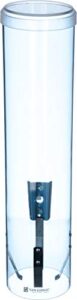 san jamar large pull-type water cup dispenser, for 12 oz cups, translucent blue