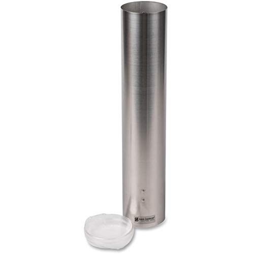 Carlisle FoodService Products C4150SS Stainless Steel Small Water Cup Dispenser with Hinged Flip Cap, 16" Length